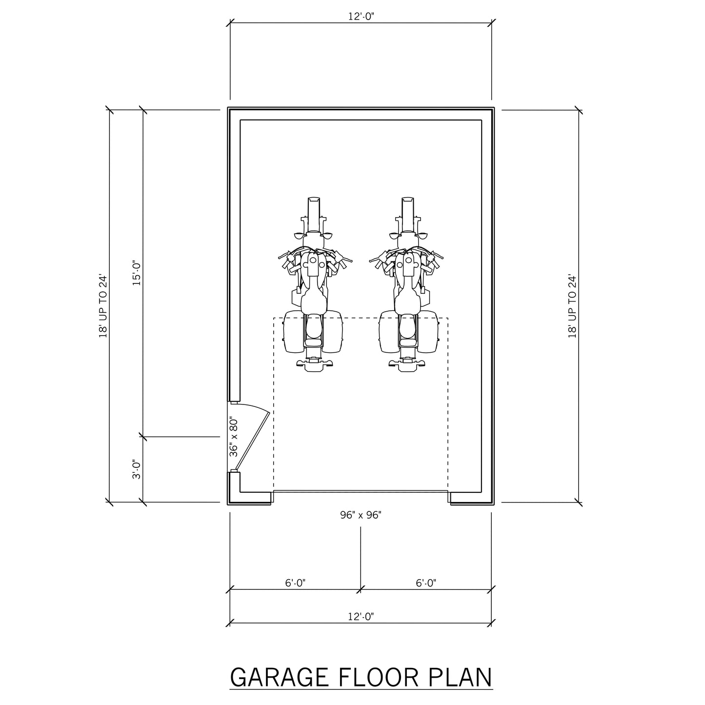 12' Wide Garage Plans – 18' to 24' Deep