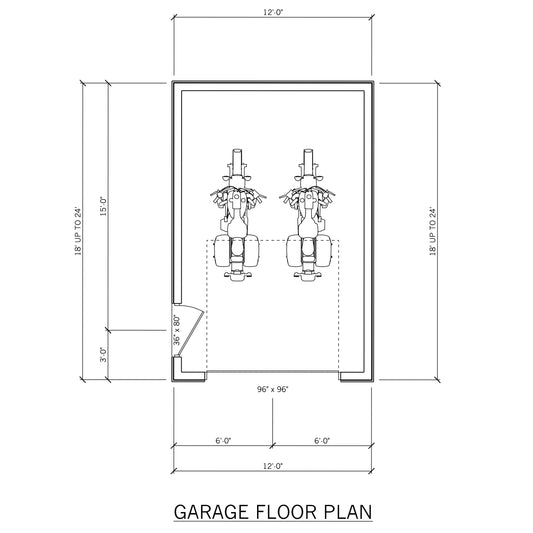 12' Wide Garage Plans – 18' to 24' Deep