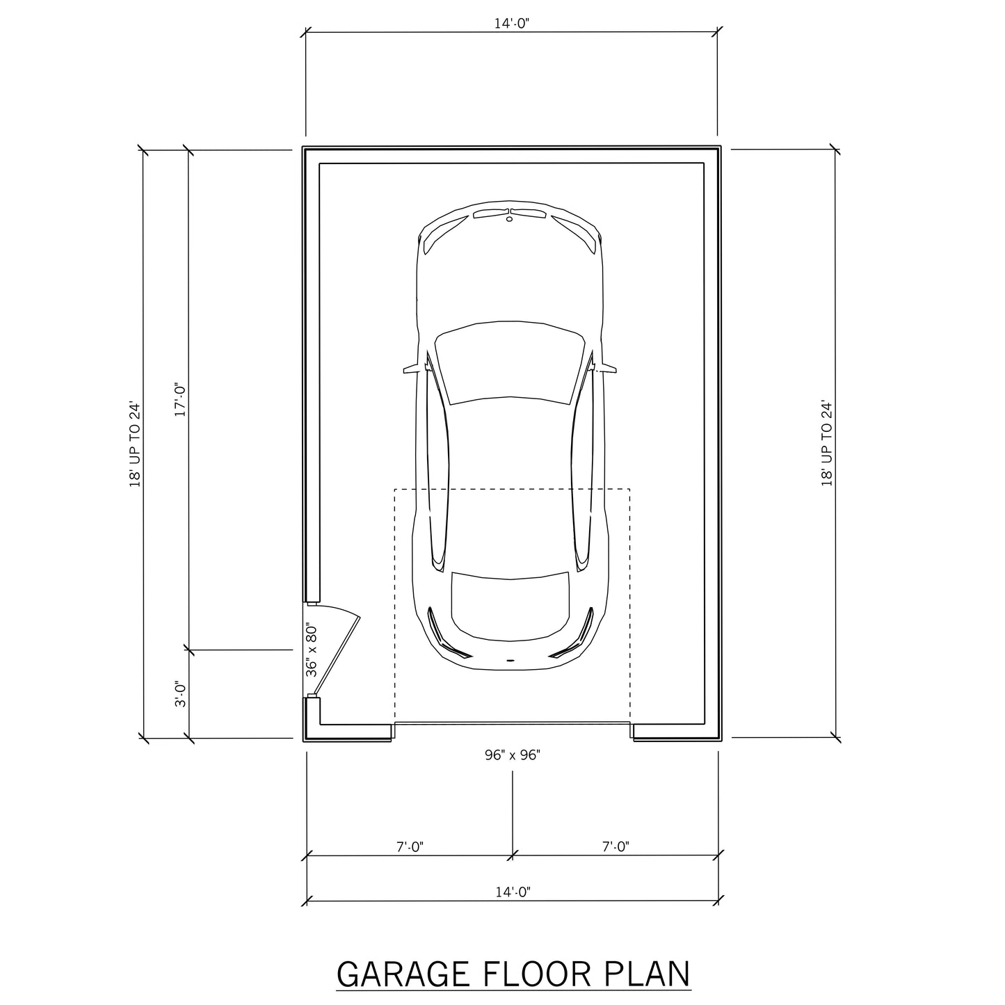 14' Wide Garage Plans – 18' to 24' Deep