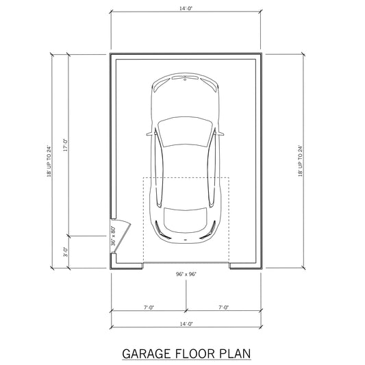 14' Wide Garage Plans – 18' to 24' Deep