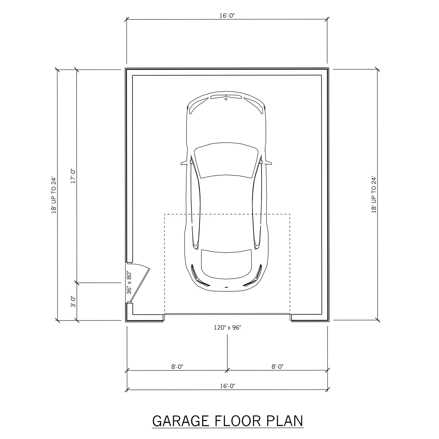 16' Wide Garage Plans – 18' to 24' Deep