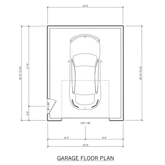 16' Wide Garage Plans – 18' to 24' Deep