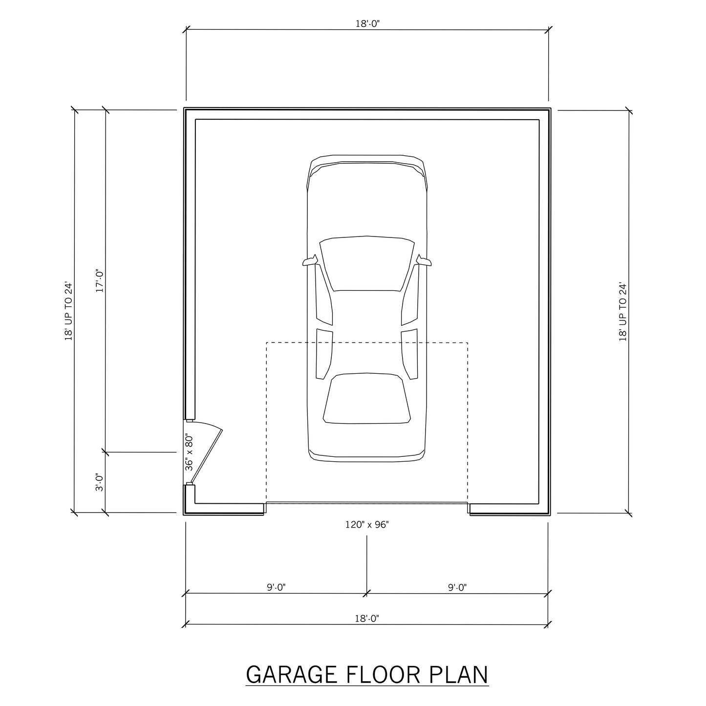 18' Wide Garage Plans – 18' to 24' Deep