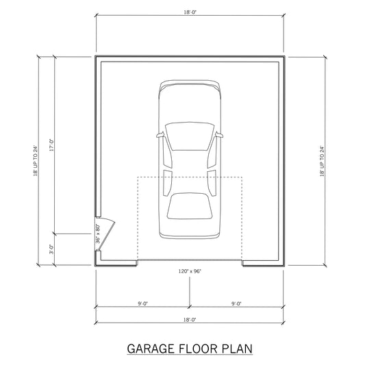 18' Wide Garage Plans – 18' to 24' Deep