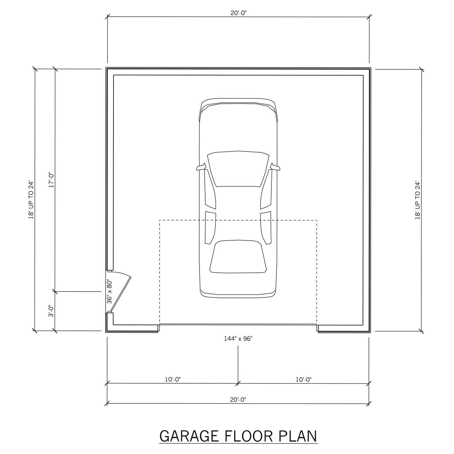 20' Wide Garage Plans – 18' to 24' Deep
