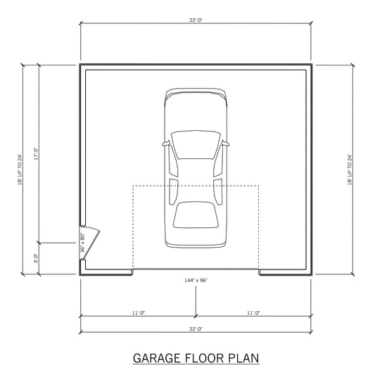 22' Wide Garage Plans – 18' to 24' Deep