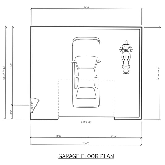 24' Wide Garage Plans – 18' to 24' Deep